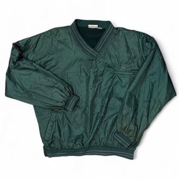 Vintage Wilson Pullover Jacket Mens L/XL Green Advantage Windbreaker Golf 90s - Picture 1 of 9